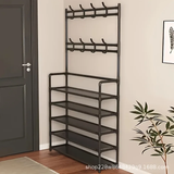 🌟 Étagère à Chaussures Multifonction 7 Niveaux + Porte-Manteaux 🌟
